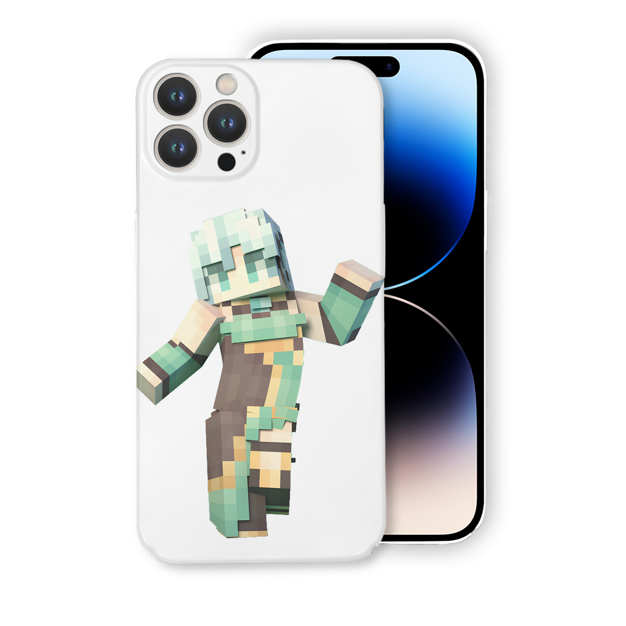 （画像用） マインクラフト ブロックの世界 Minecraft MC Block world 【iPhone 14シリーズ対応】ハードケース